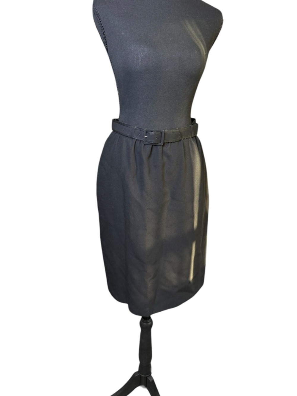 Weinberg Paris Pencil Skirt Women 30 Black Excellent Belted Vintage Knee Length